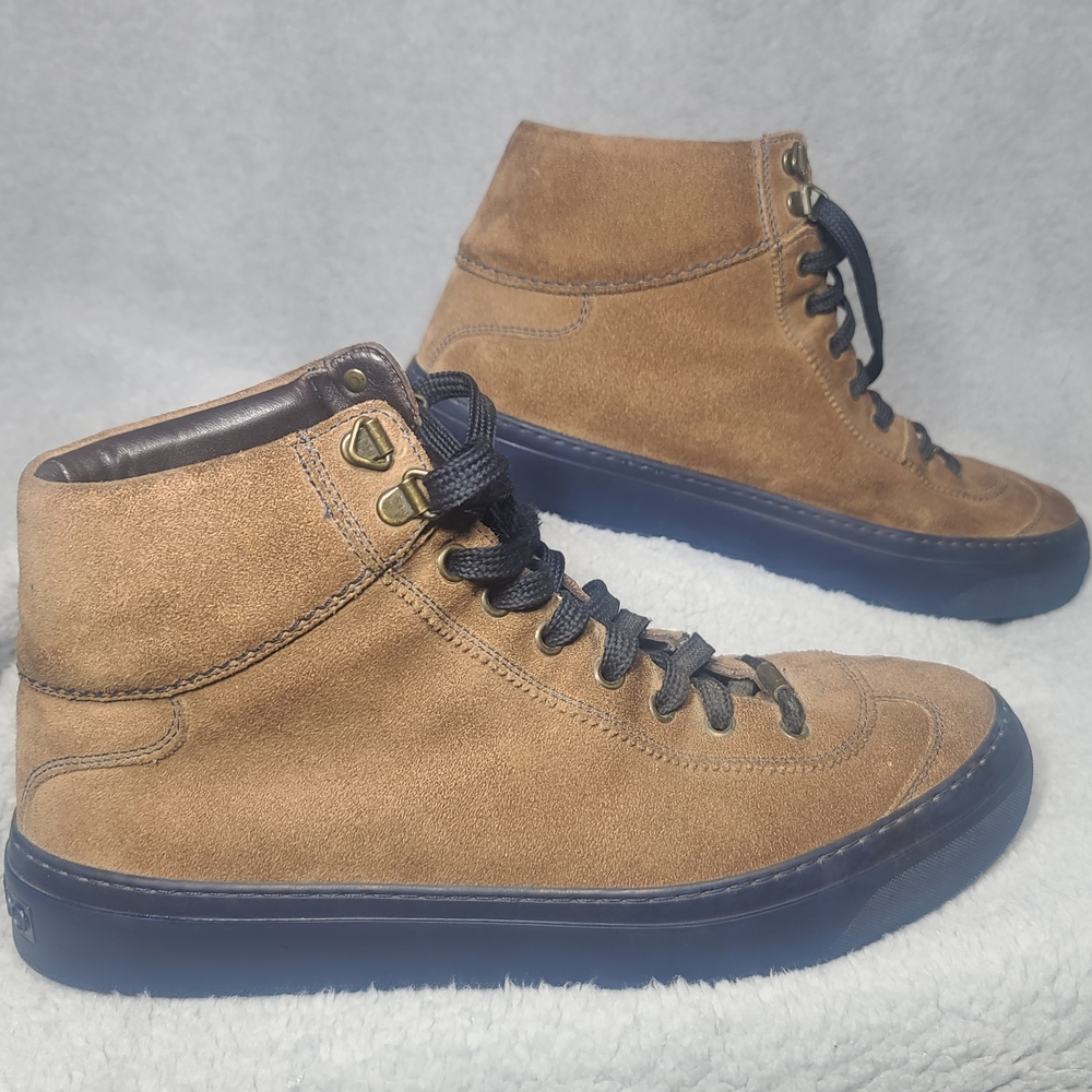 Jimmy Choo Brown Suede and Blue Sneakers - Picture 4 of 12